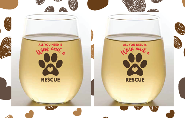 Rescue Dog Shatterproof Wine Glasses