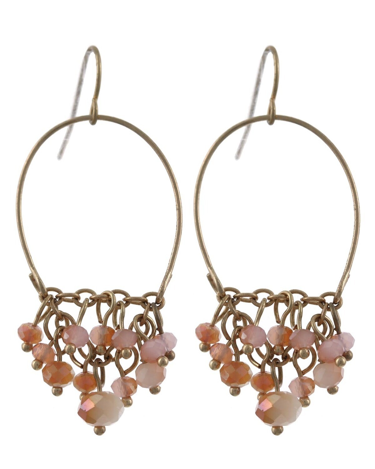 Pink Glass Dangle Earrings