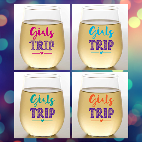 Girls' Trip Shatterproof Wine Glasses