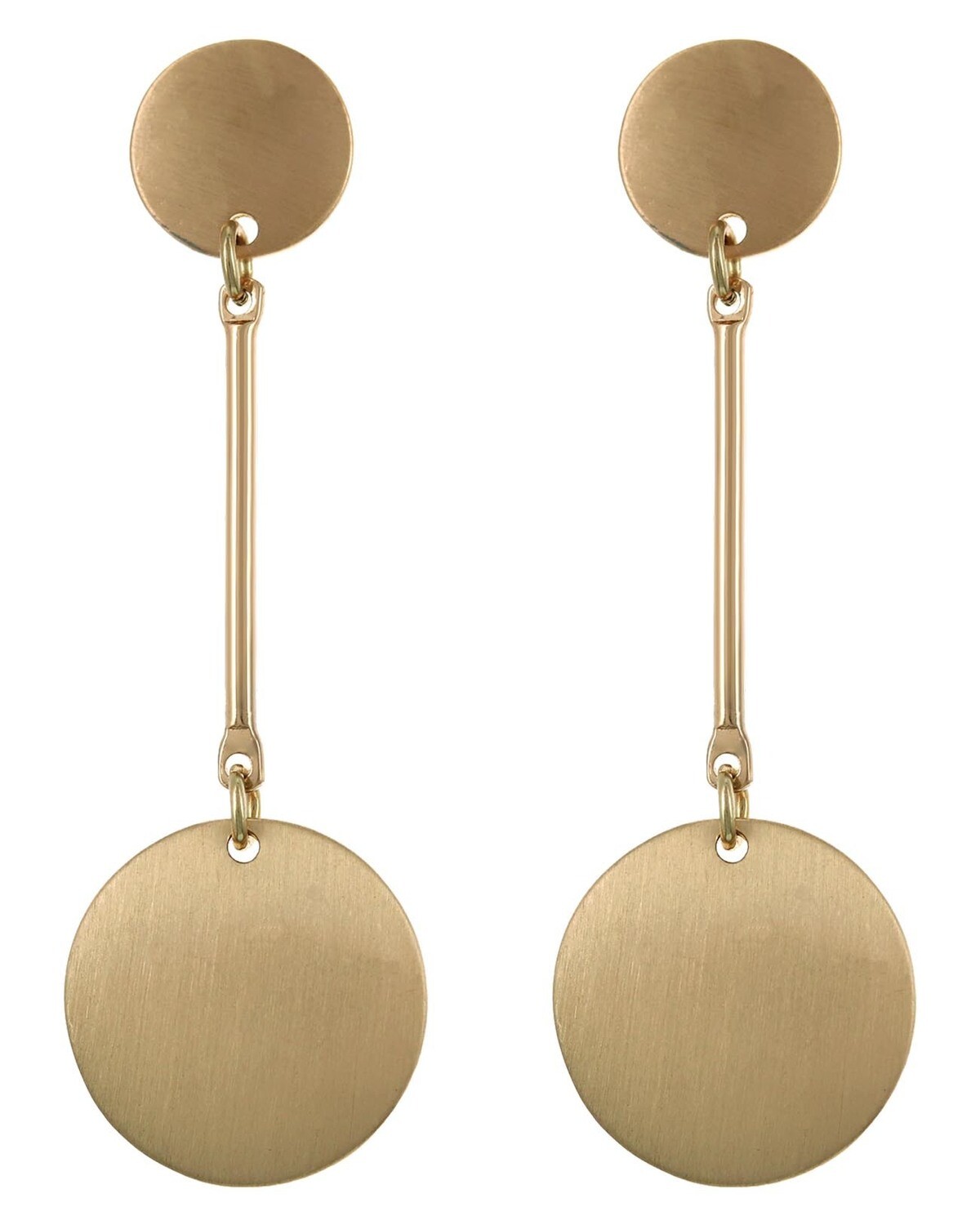 Gold Disc Drop Earrings