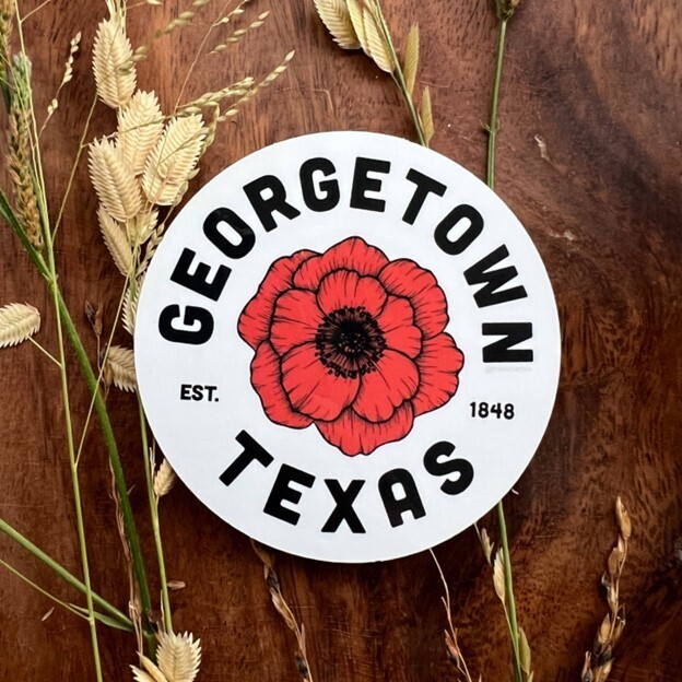 Georgetown Red Poppy Sticker