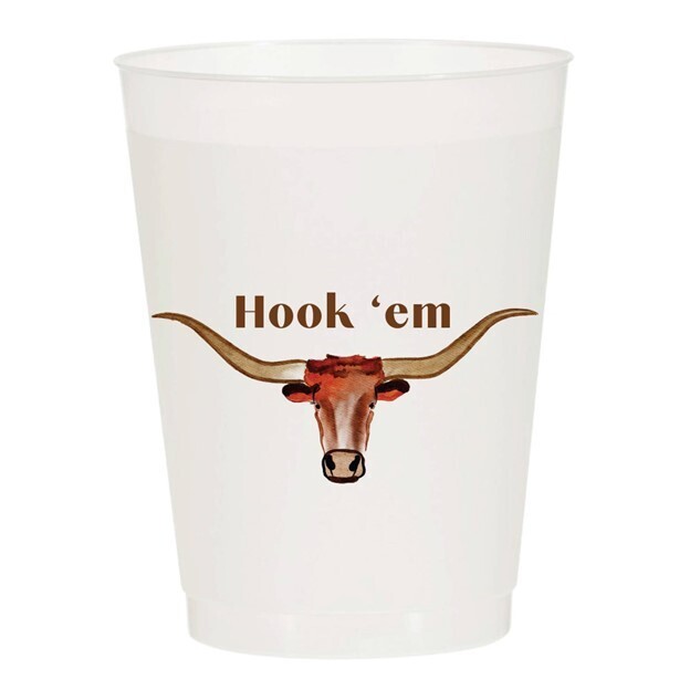 Hook 'Em Longhorn Set of 10 Reusable Cups