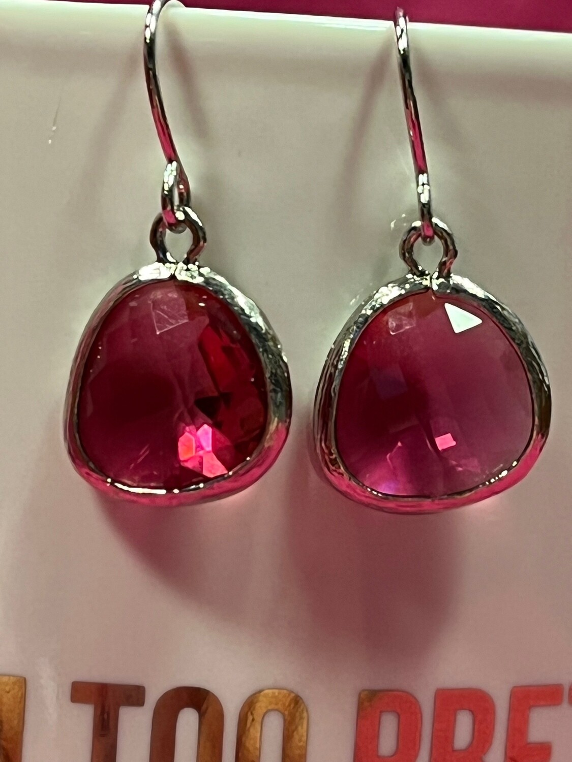 Laalee Fuchsia Silver Plated Earrings