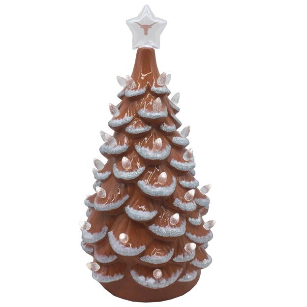University of Texas Ceramic Lighted Christmas Tree