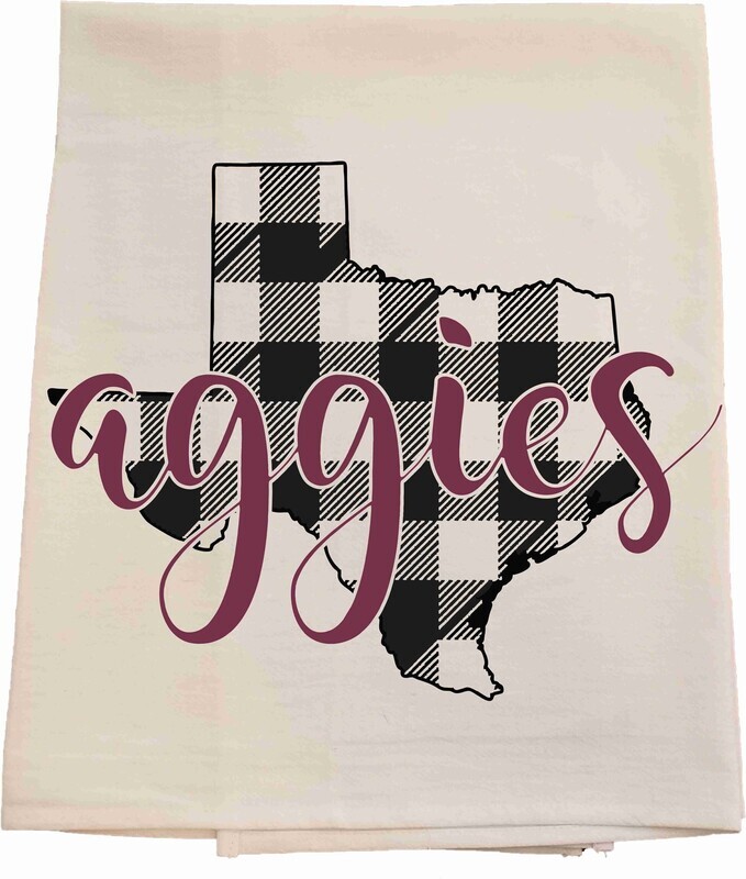 Texas A&M Gingham Dish Towel