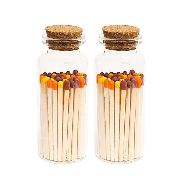 Autumn Leaves Match Sticks in Corked Apothecary Jar