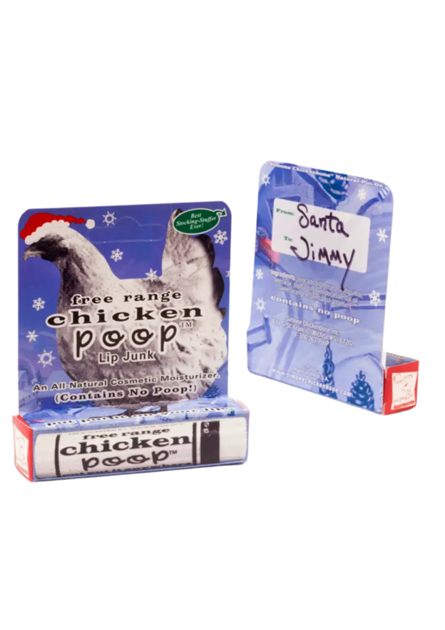 Holiday Chicken Poop Lip Balm Stocking Stuffer