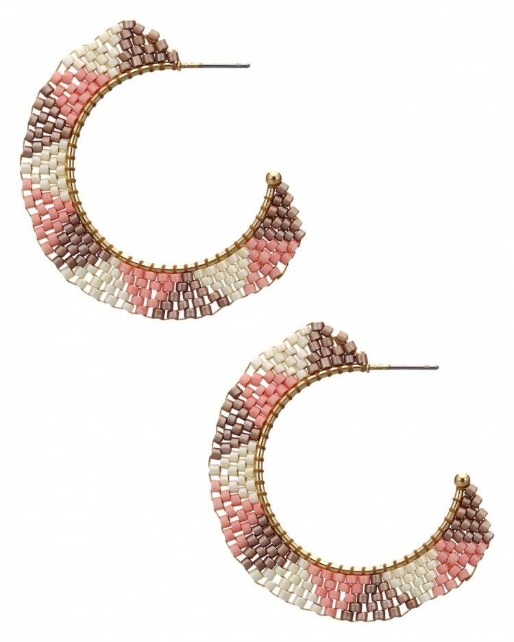 Neapolitan Pink Seed Bead Earrings