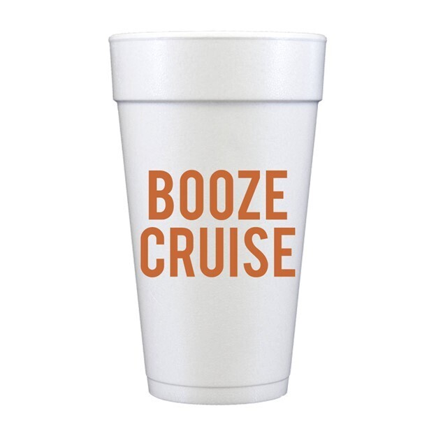 Booze Cruise Set of 10 Foam Cups