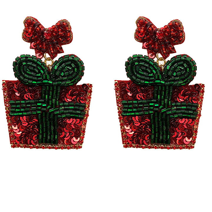 Holiday Gift Seed Bead Earrings