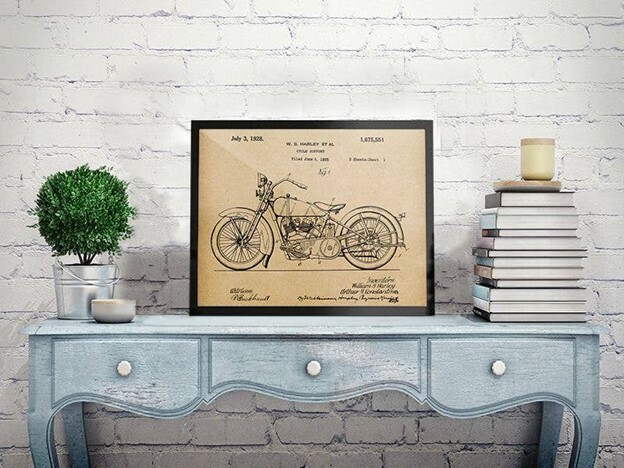 Harley Motorcycle 1928 Patent Art Print 11x14"