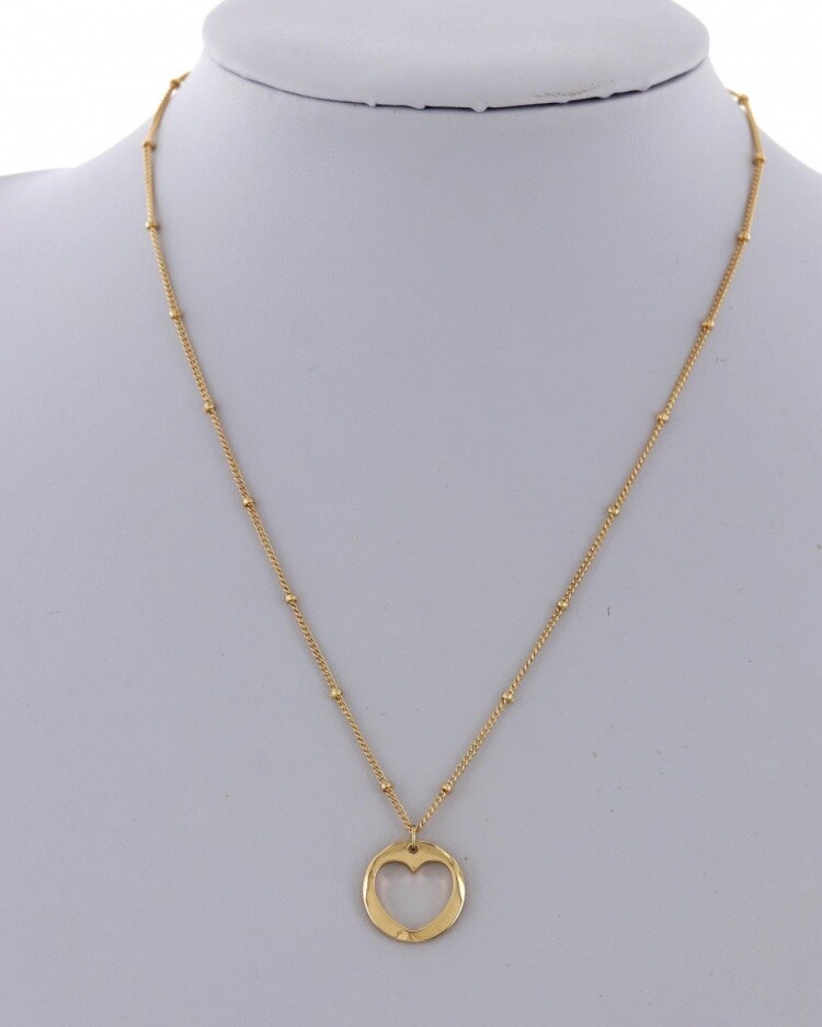 Cut Out Heart Pendant Necklace