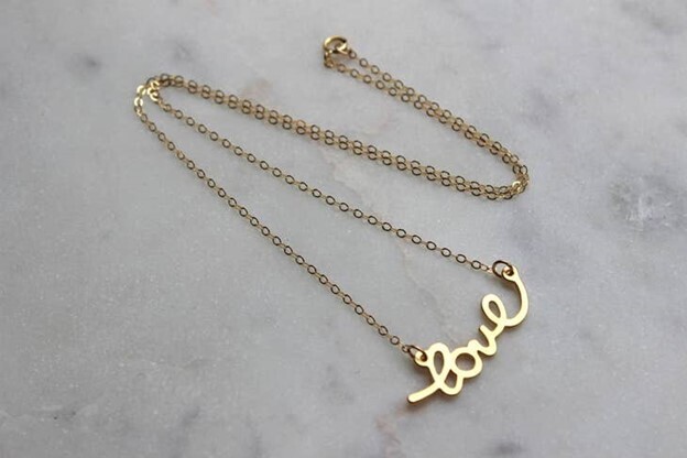 Laalee Dainty Gold Love Necklace