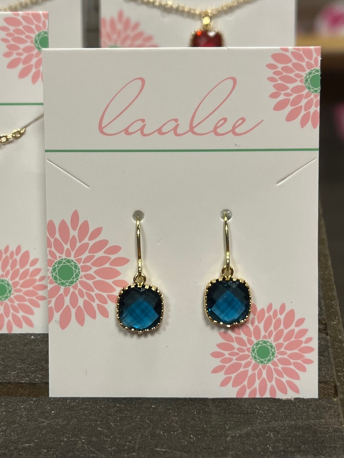 Laalee Dainty Earrings Sapphire Blue & Gold
