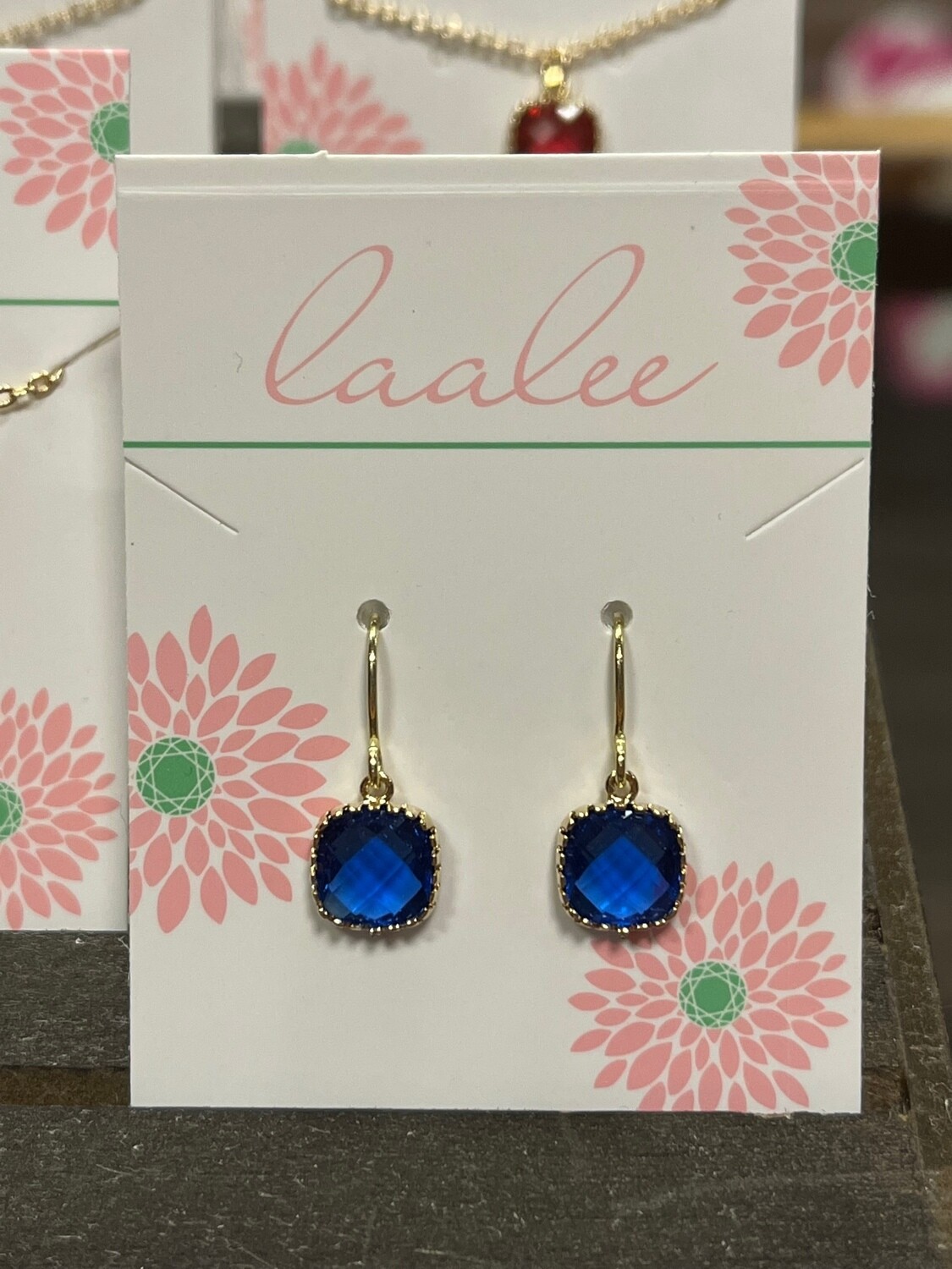 Laalee Dainty Earrings Cobalt Blue & Gold