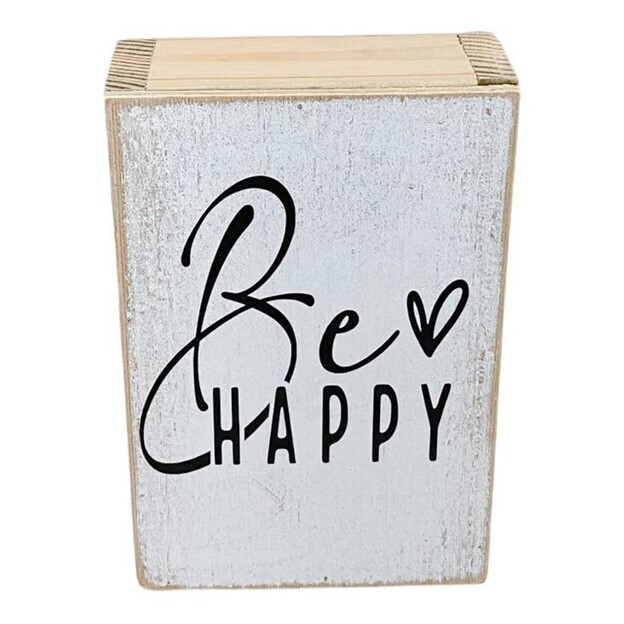 Be Happy Wood Sign