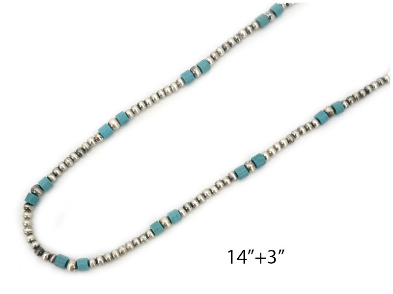 Navajo Pearl & Turquoise Bead Style Necklace