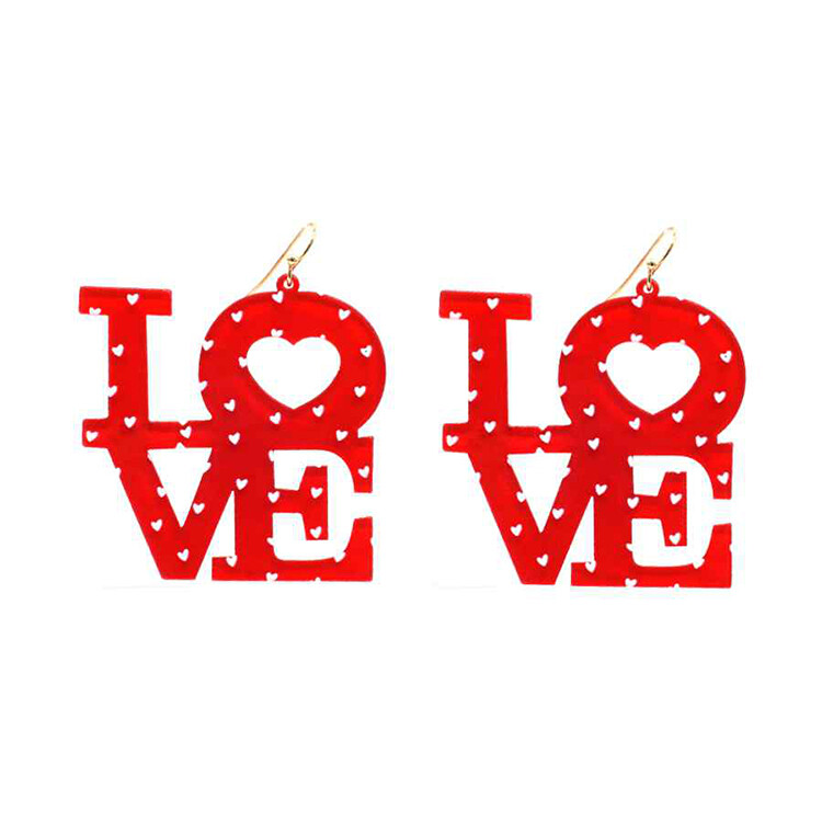 LOVE Earrings in Red