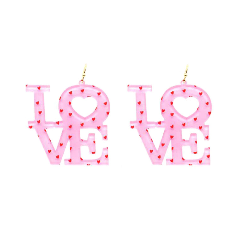 LOVE Earrings in Pink