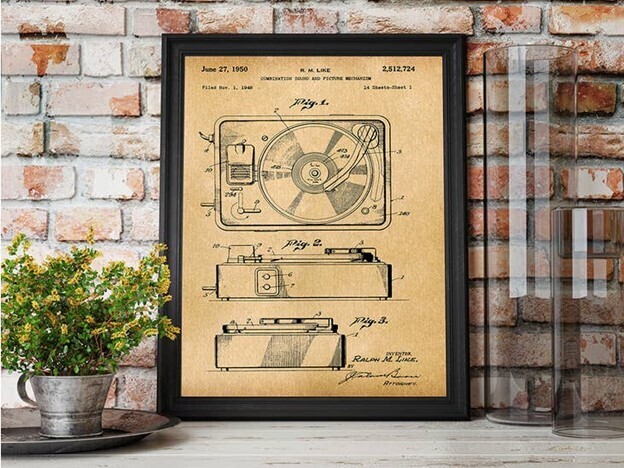Turntable 1950 Patent Art Print 11x14"