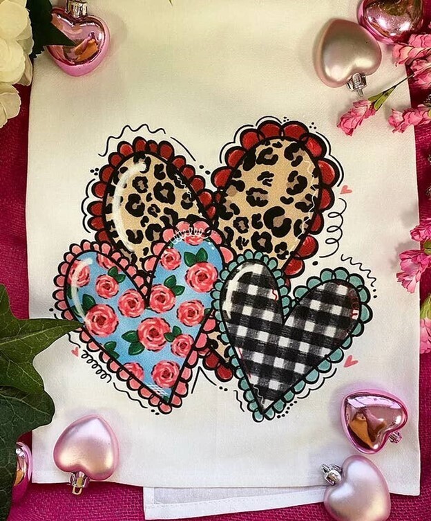 Leopard Heart Trio Dish Towel