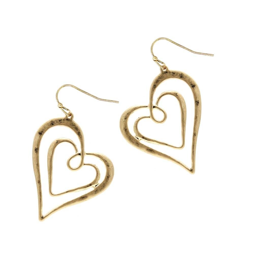 Intertwined Gold Heart Earrings