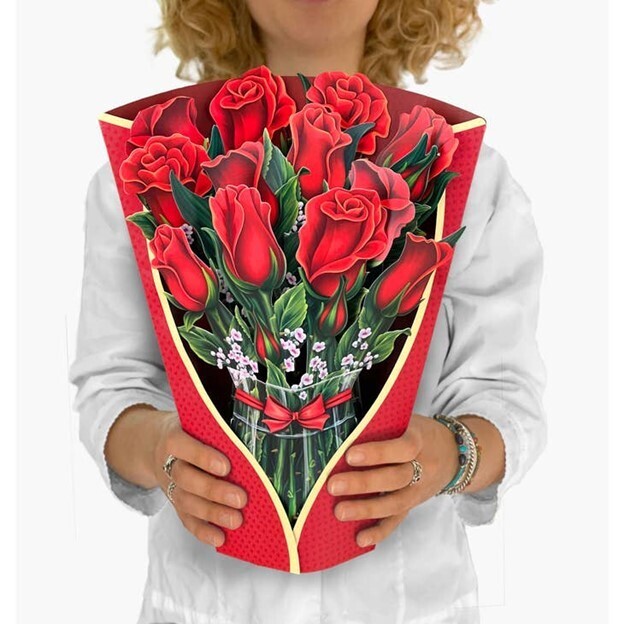 Red Roses Pop Up Bouquet Card