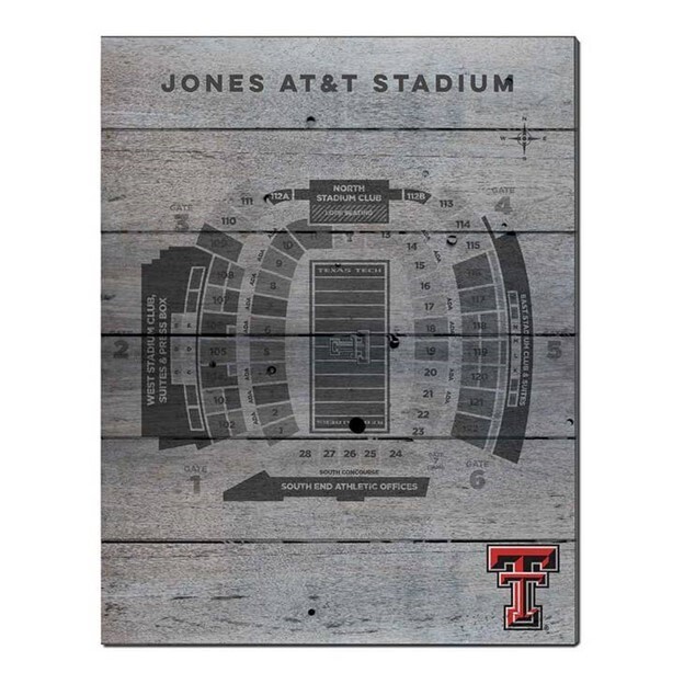 Texas Tech Jones AT&T Stadium Seating Chart 16x20"
