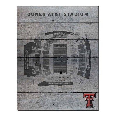 Texas Tech Jones AT&amp;T Stadium Seating Chart 16x20&quot;