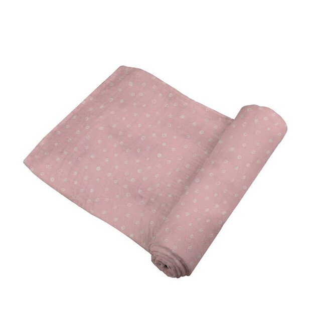 Pink Pearl Polka Dot Bamboo Swaddle Blanket