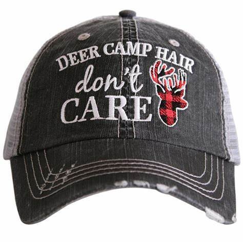 Deer Camp Hair Don't Care Trucker Cap