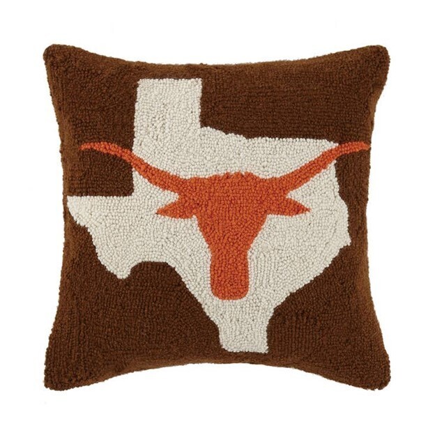 Texas with Longhorn Hook Pillow