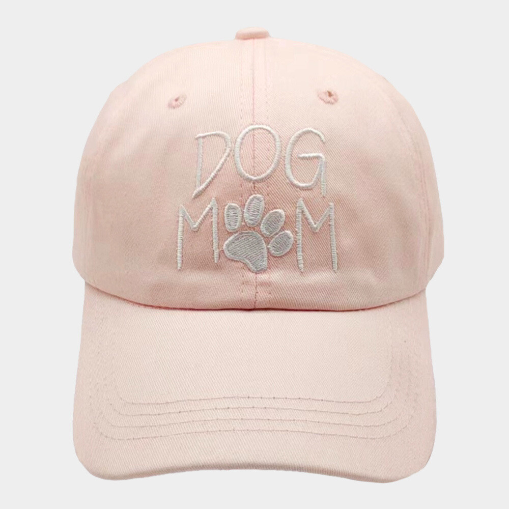 Dog Mom Pawprint Cap in Pink