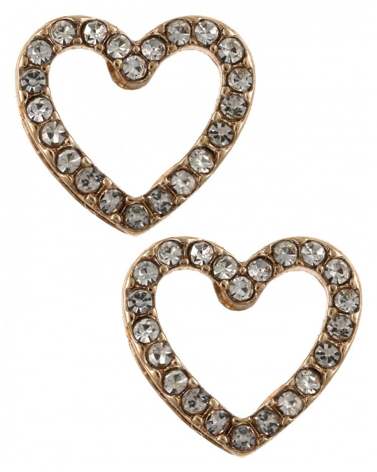 Rhinestone Clear Heart Stud Earrings