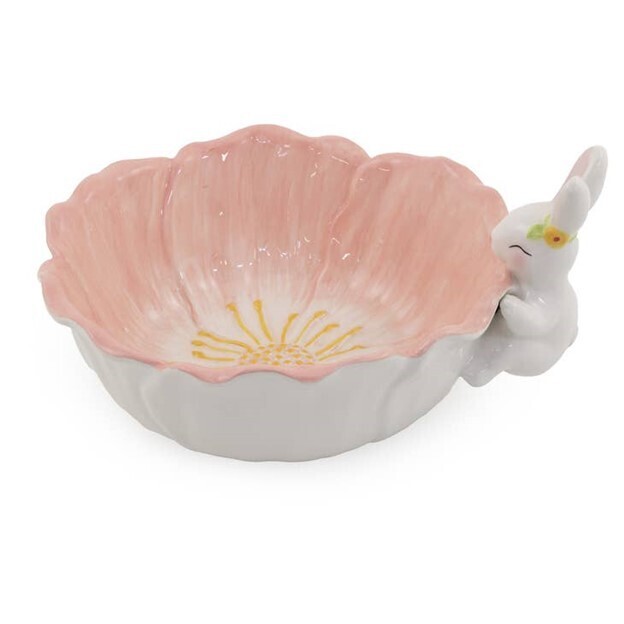 Floral Bunny Ceramic Bowl