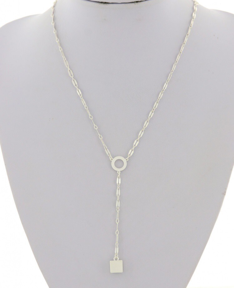 Silver Y Strand Necklace