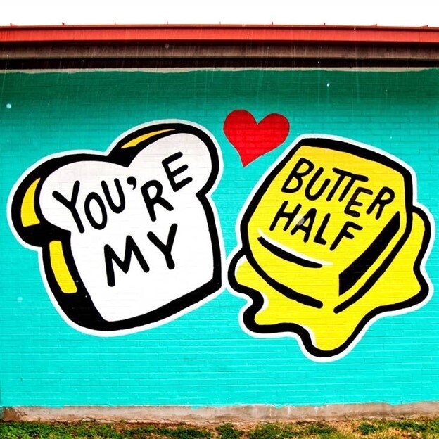 You're My Butter Half Mural Ceramic Tile Coaster