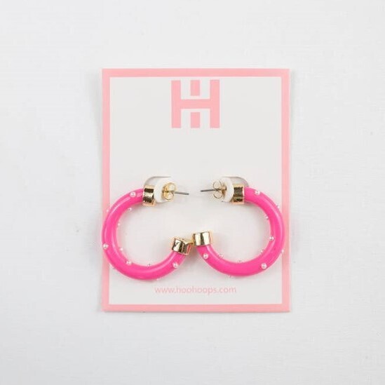 Hoo Hoops Hot Pink with Pearls Mini 1"