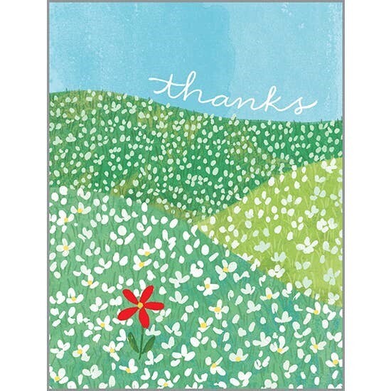 Thank You Greeting Card - Flower Field