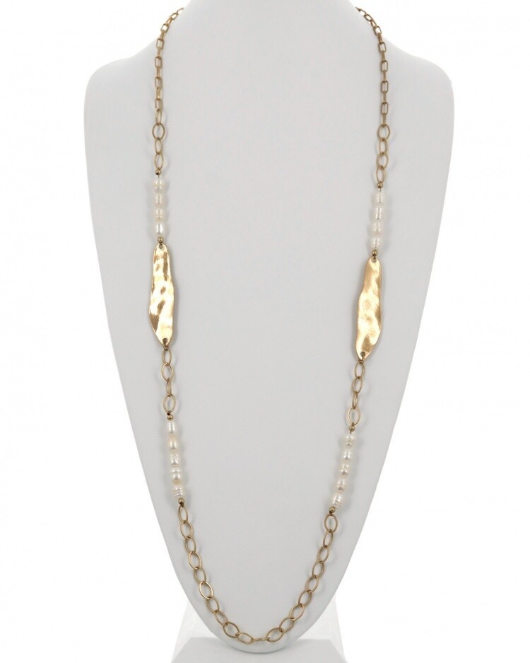 Pearl & Gold Long Necklace