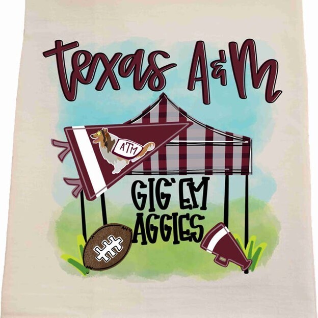 Texas A&M Gig Em Aggies Tailgate Dish Towel