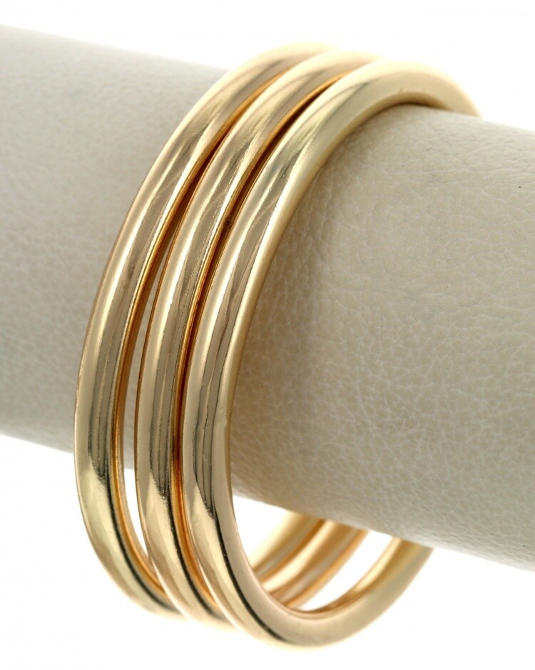 3-piece Gold Thin Bracelet Set