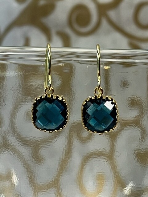 Laalee Dainty Earrings Sapphire Blue &amp; Gold