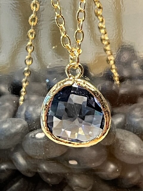 Laalee Faceted Tanzanite Gem Gold Necklace