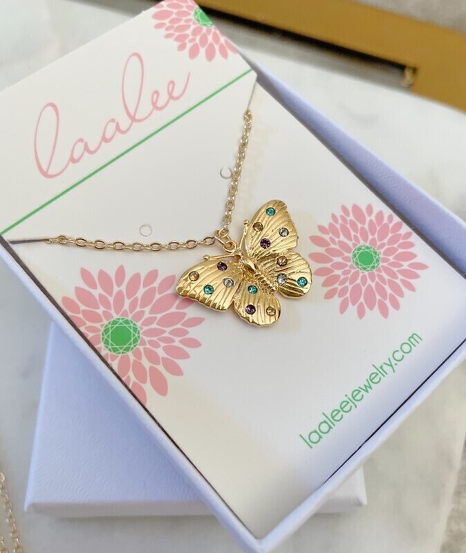 Laalee Bejeweled Butterfly CZ Necklace
