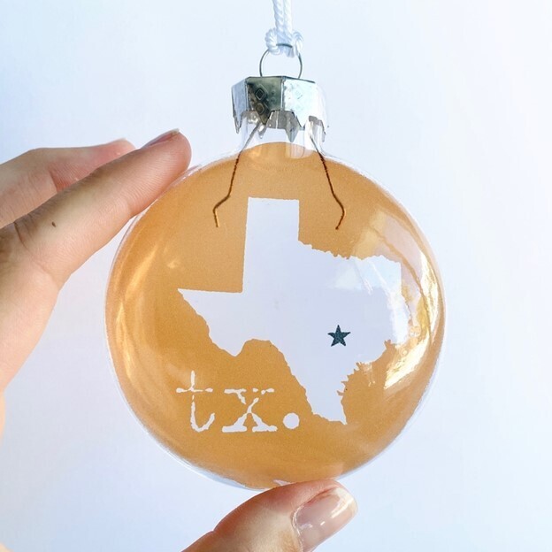 Austin Texas Glass Ornament