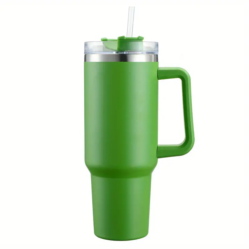Forest Green Stainless Steel Tumbler w/ Handle