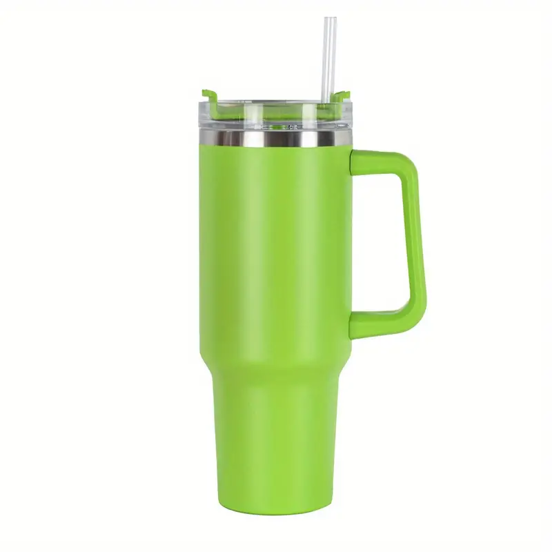 Summer Green Stainless Steel Tumbler w/ Handle