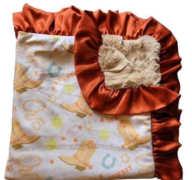 Cowboy Boots Luxe Crib Blanket