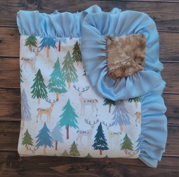 Deer & Pines Luxe Crib Blanket